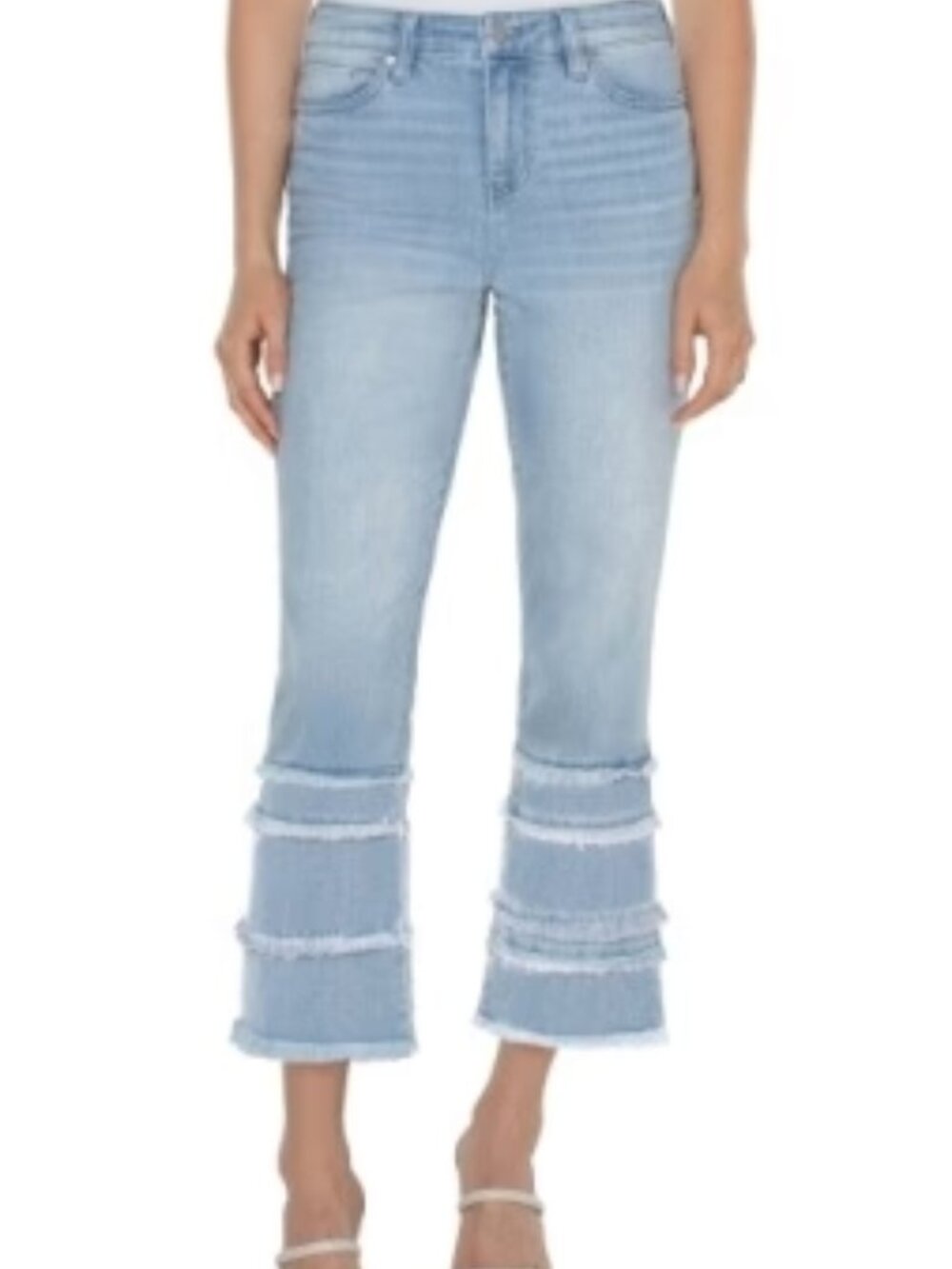 Liverpool Hannah Crop Flare Jeans in Clarkdale
